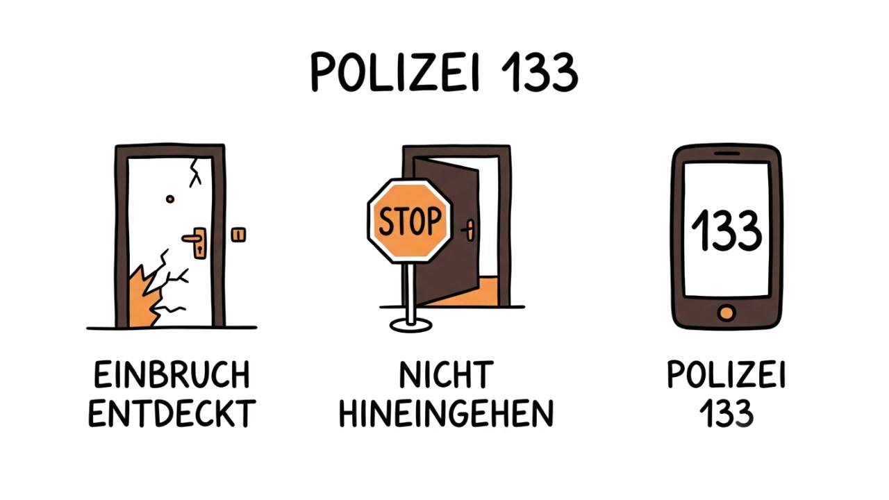 Vorschau: Einbruch entdeckt: zuerst die Polizei rufen